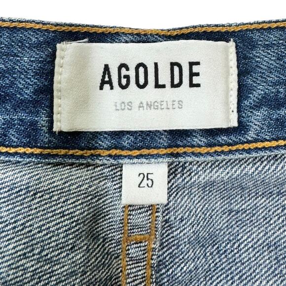 Agolde Jamie High Rise Classic Jeans Grade Wash 25 Distressed Denim Ankle - Picture 7 of 9